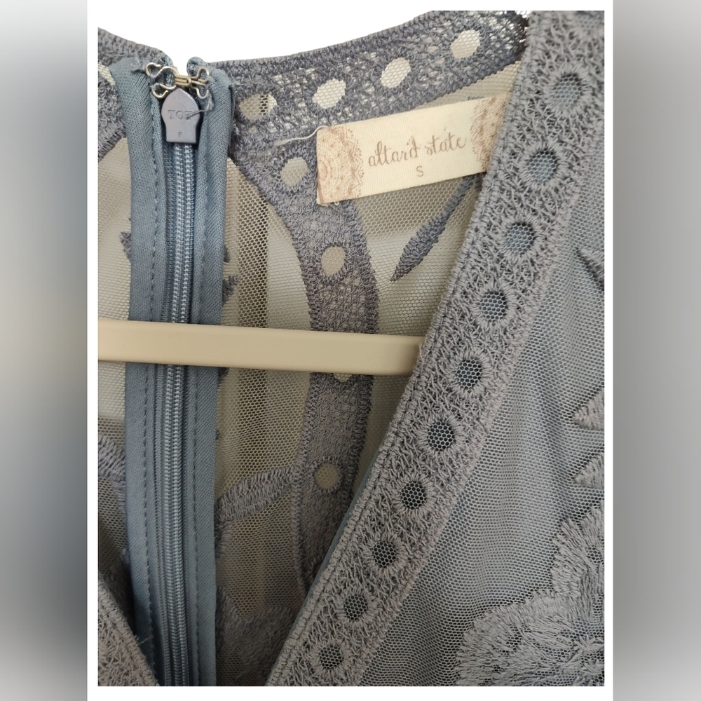 Altar'd State Blue Small Lace Midi Dress - Picture 4 of 4